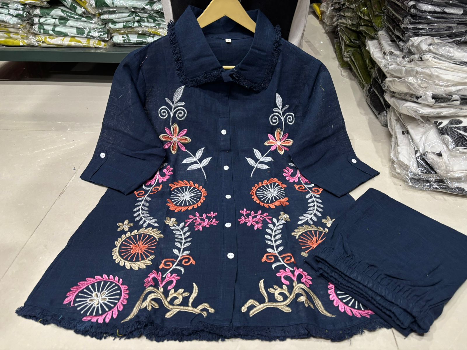 Pearl Flex Cotton Embroidered Co-ord Set