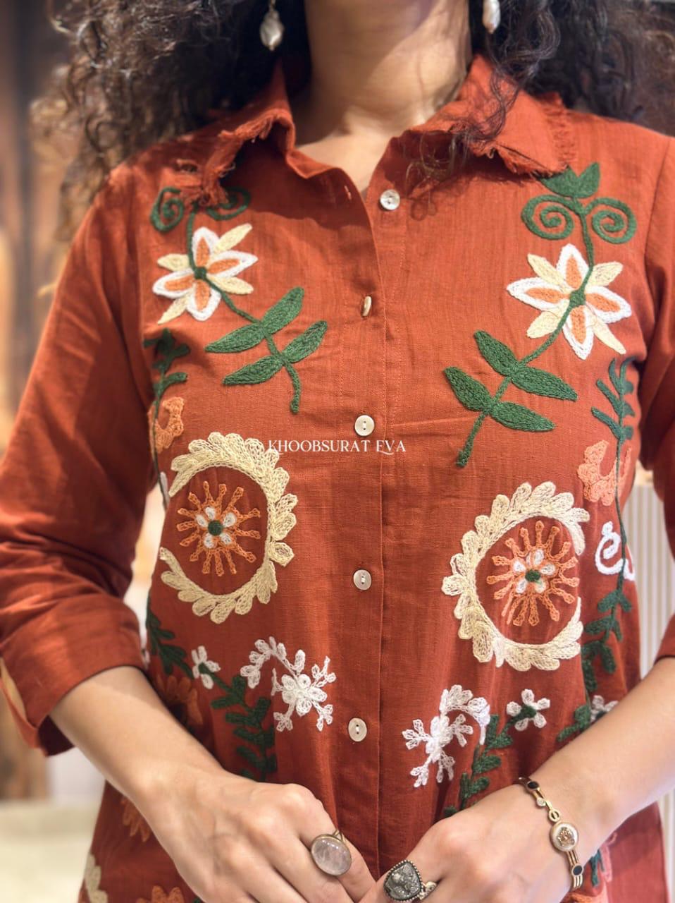 Pearl Flex Cotton Embroidered Co-ord Set