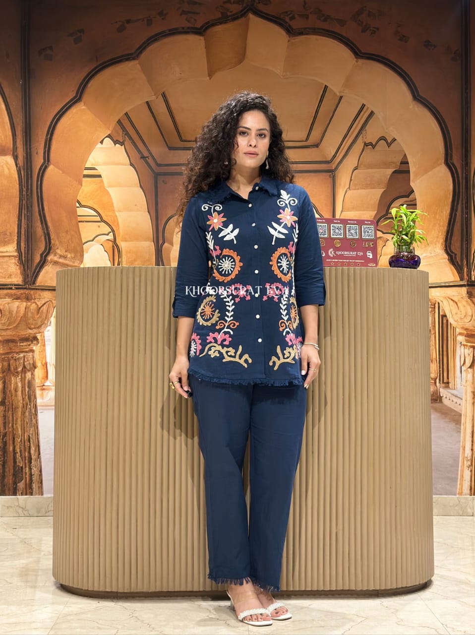 Pearl Flex Cotton Embroidered Co-ord Set