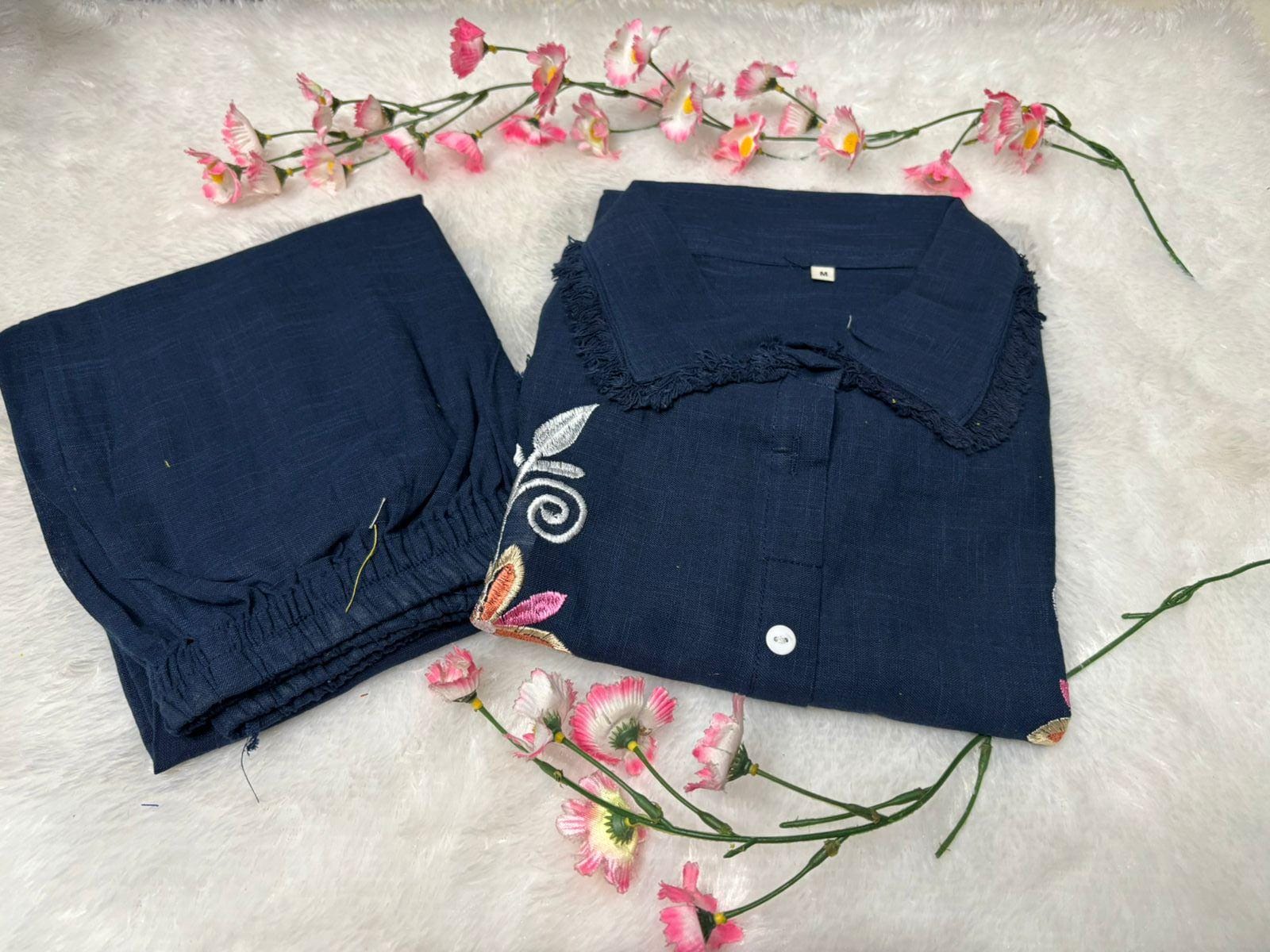 Pearl Flex Cotton Embroidered Co-ord Set