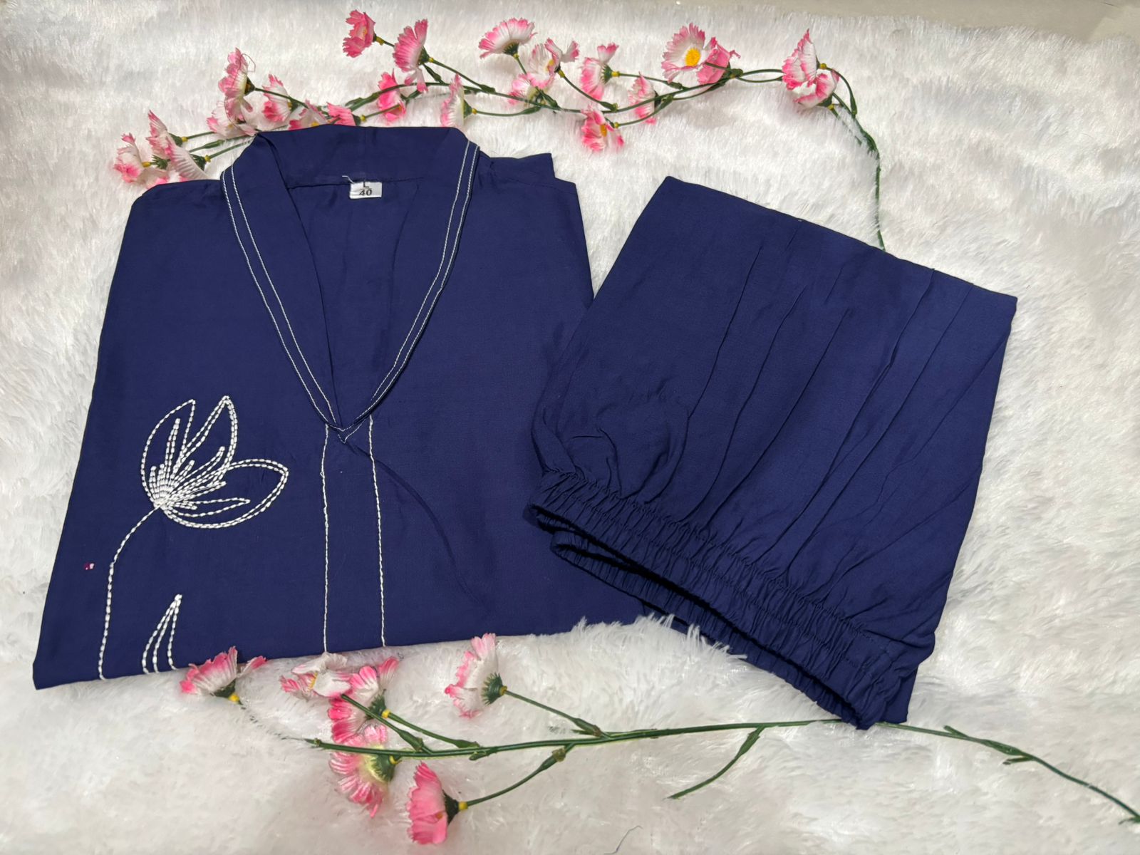 Blue Serenity Embroidered Co-ord Set