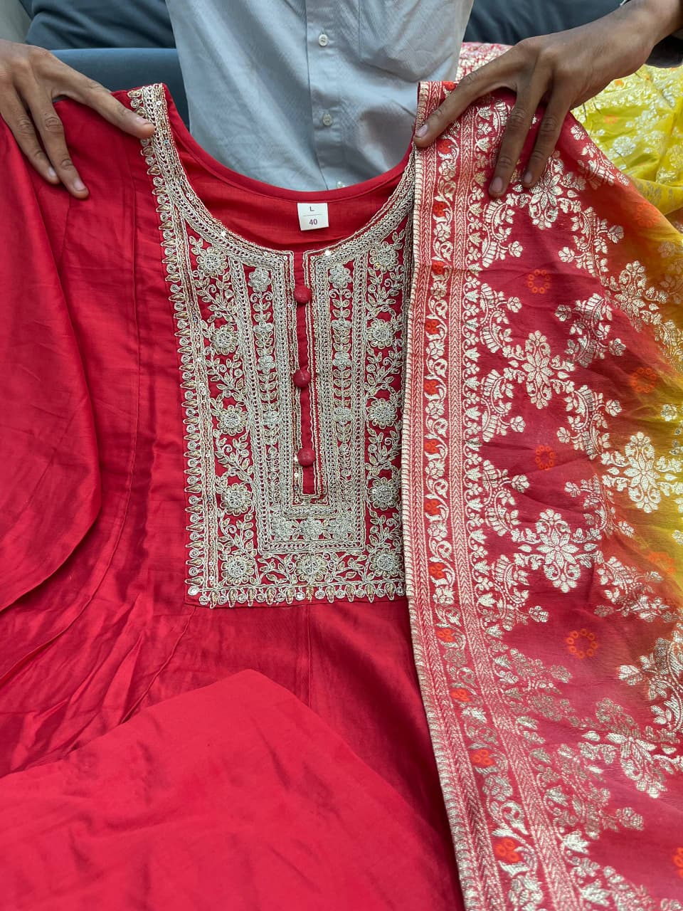 Noor-E-Chandni Anarkali Kurti Pant Dupatta Set