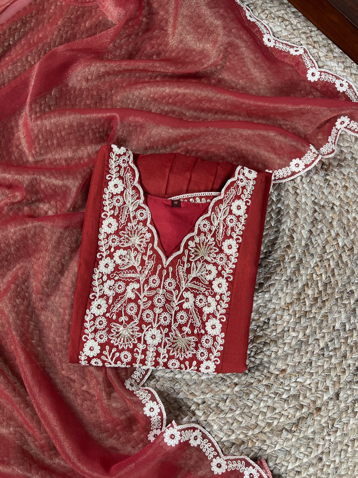 Rangana Maska Cotton Embroidered Suit Set