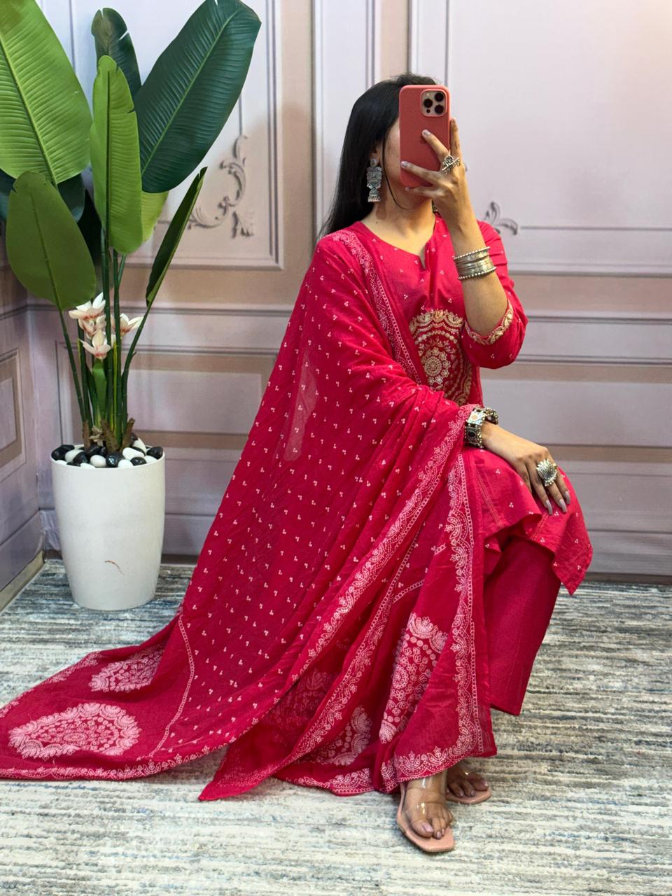 Saanjh Pink Embroidered 3-Piece Set