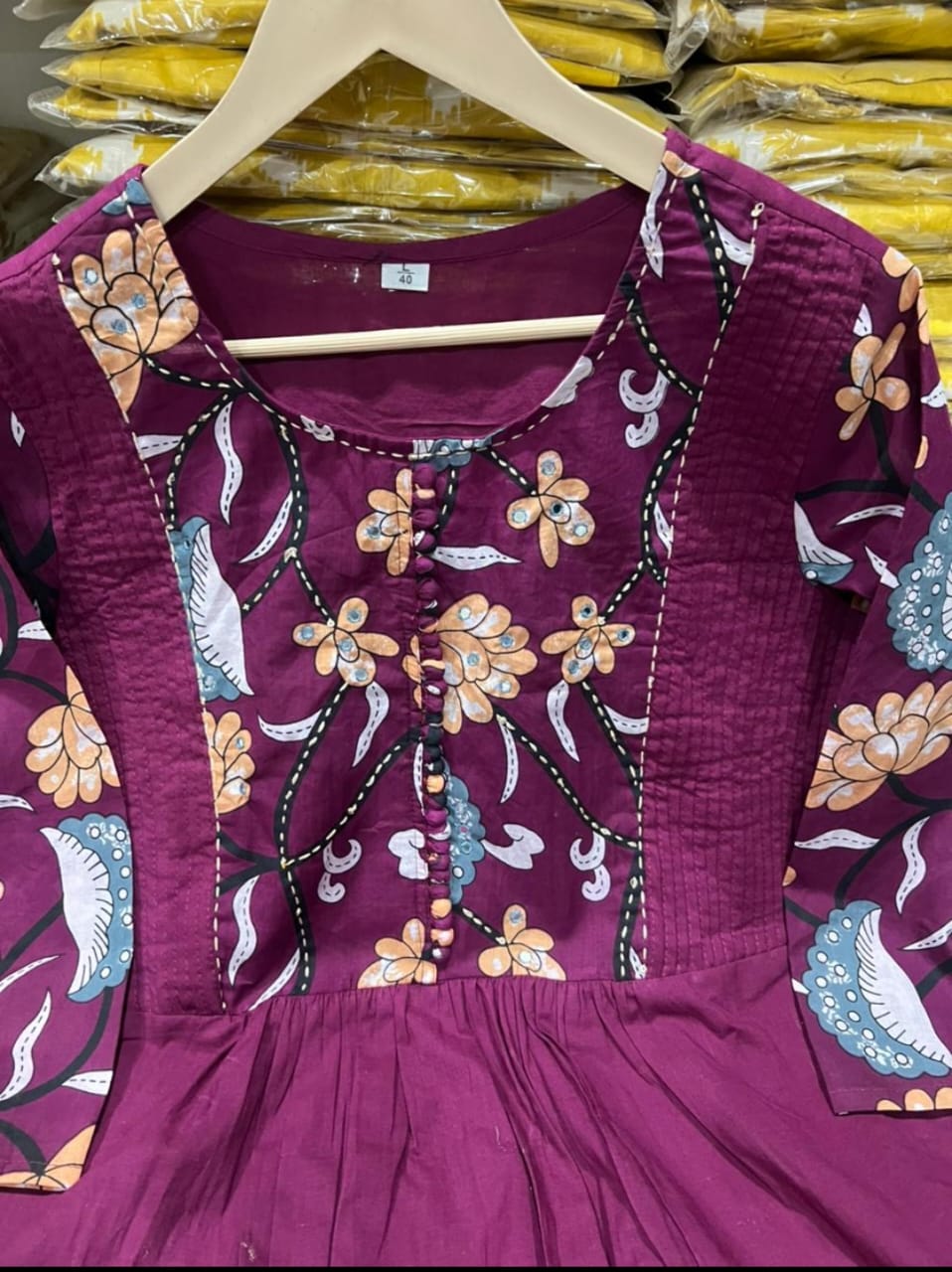 Meher Maroon Hand-Embroidered Cotton Suit Set