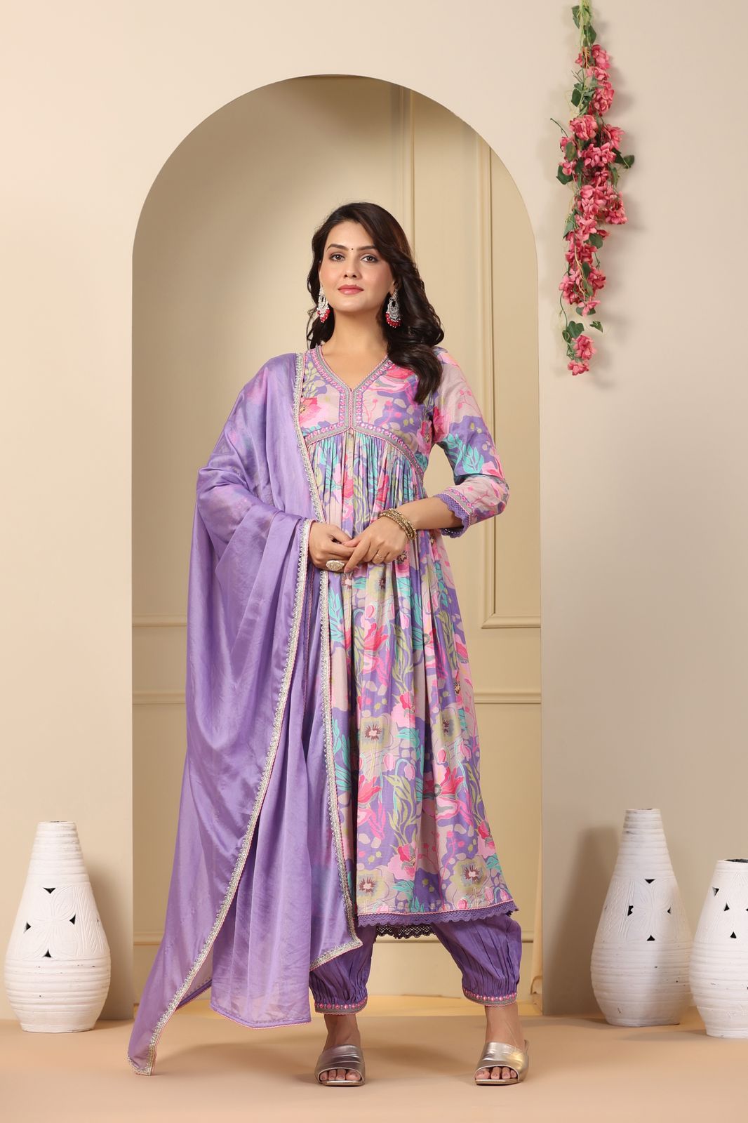 New Launching Muslin Alia Cut Suit Set