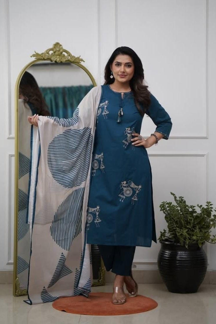 New Launching Cotton Sequin Suit Set