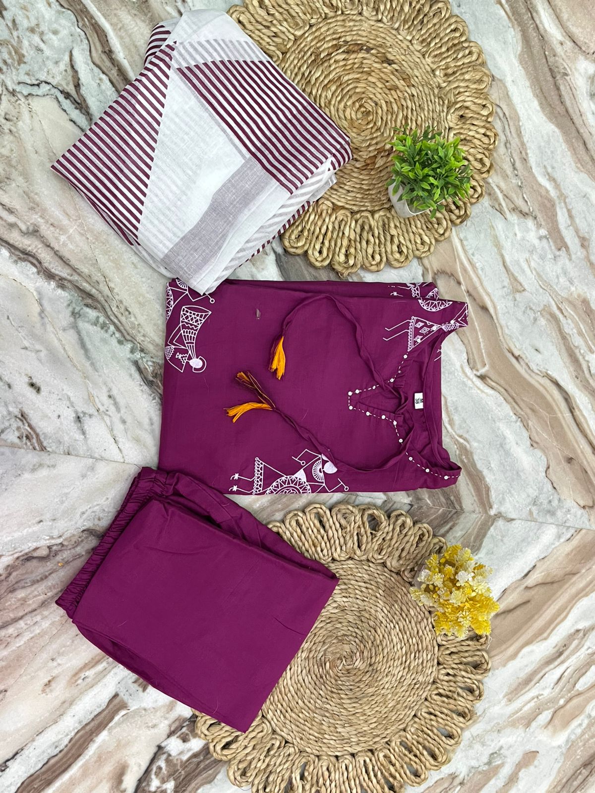 New Launching Cotton Sequin Suit Set