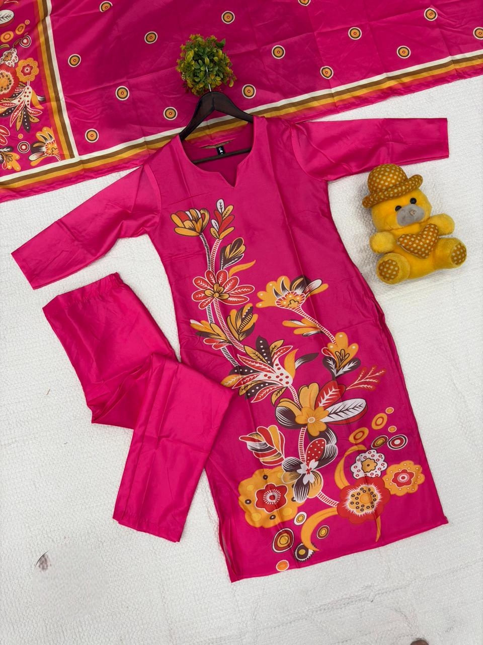 New Pair Crape Printed Suit Set