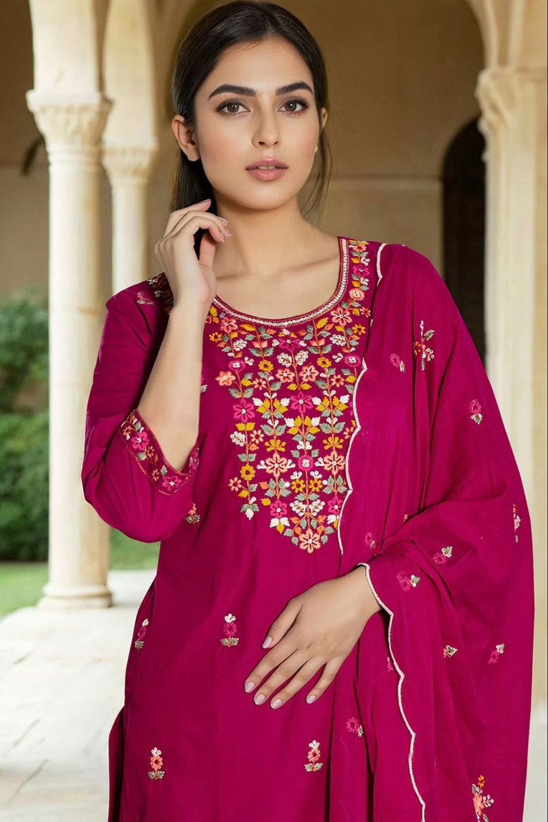 Gulaabi Roman Embroidered Suit Set
