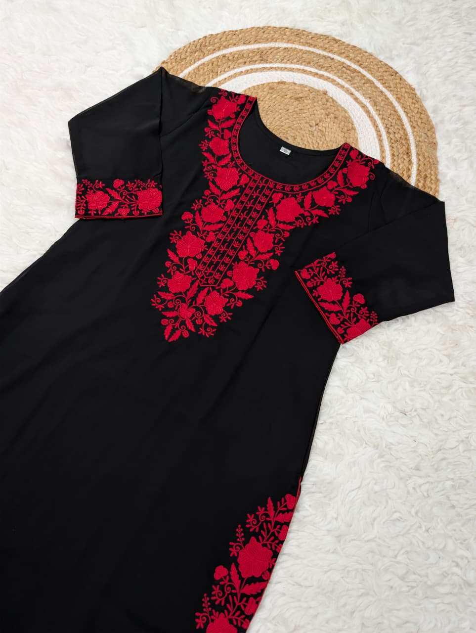 Zareen Black Embroidered Georgette Suit Set
