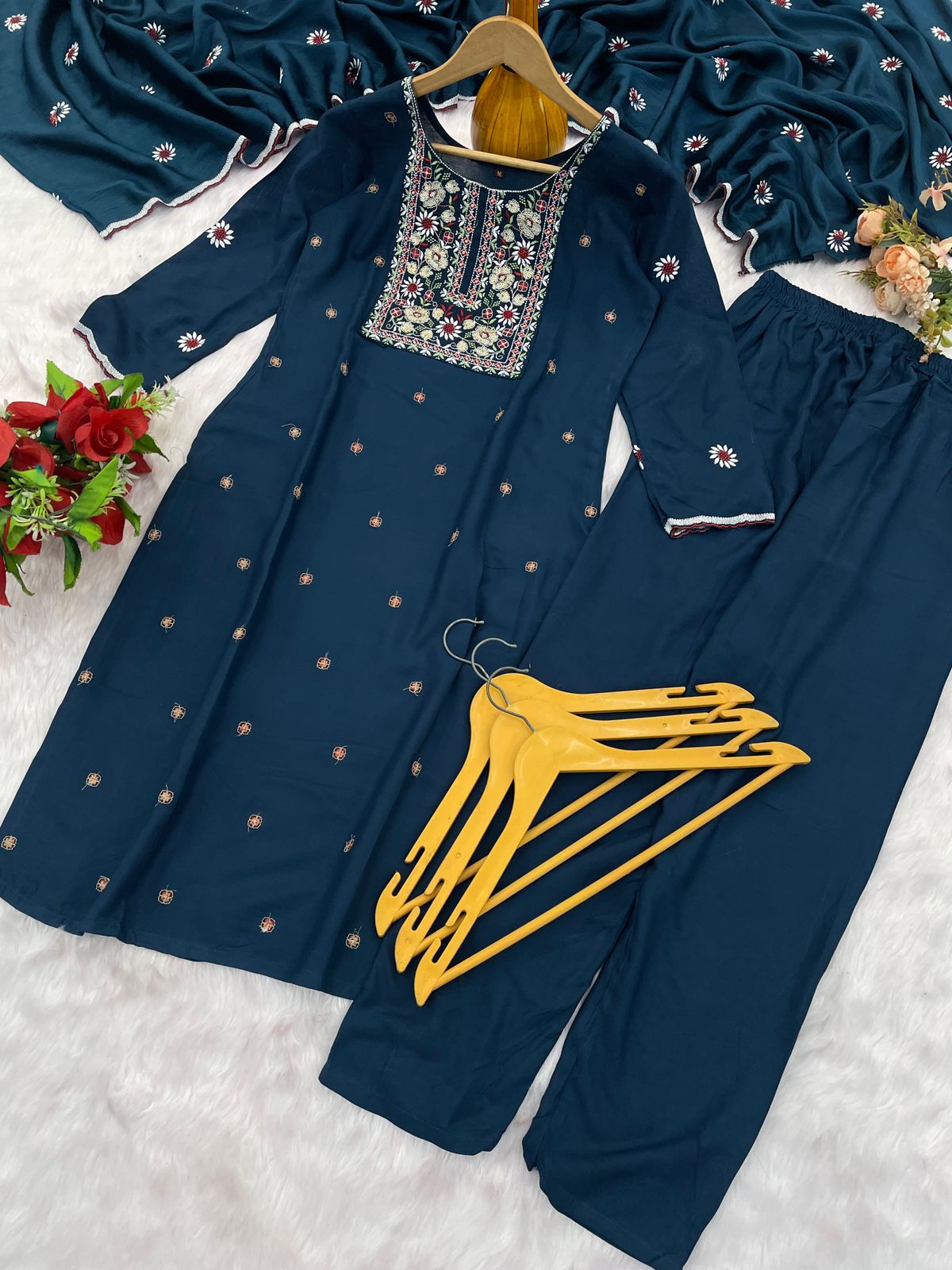 Morpankhi Neel Kamal Rayon Embroidered Suit Set