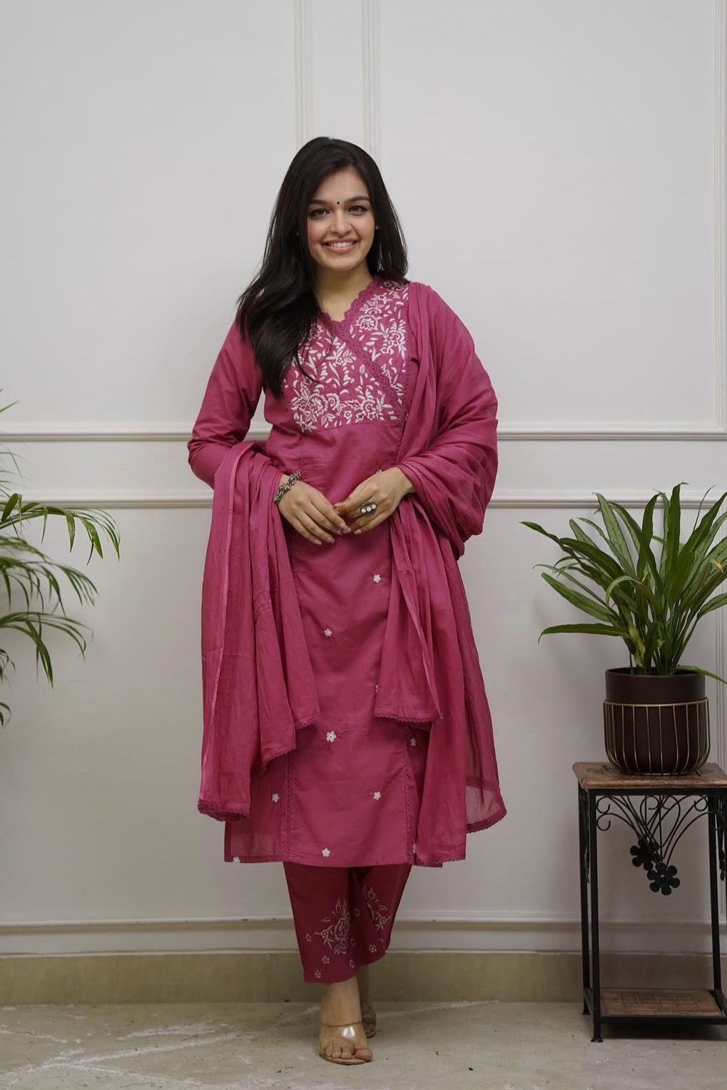 Pink Aafreen Premium Cotton 3-Piece Set