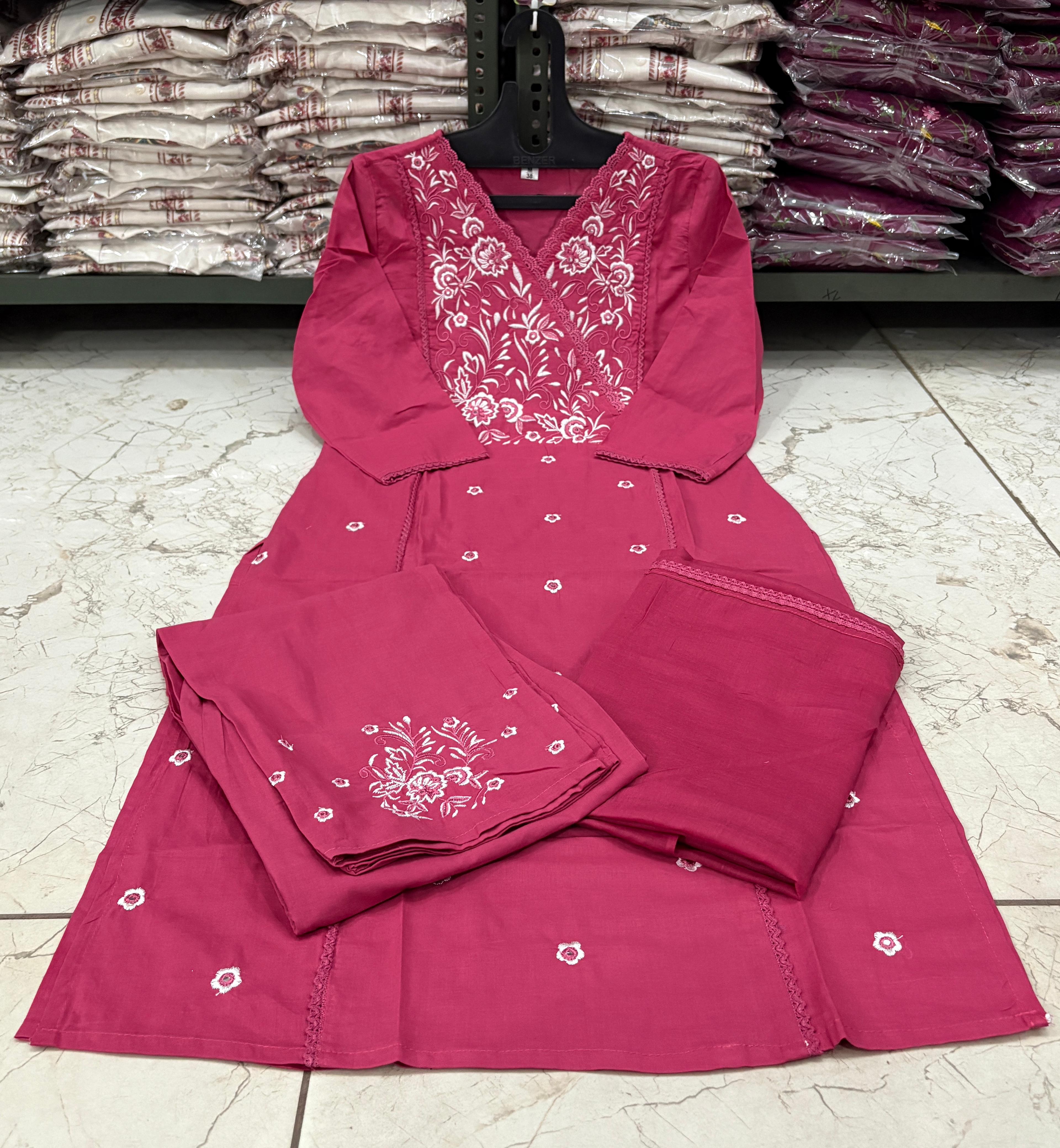 Pink Aafreen Premium Cotton 3-Piece Set