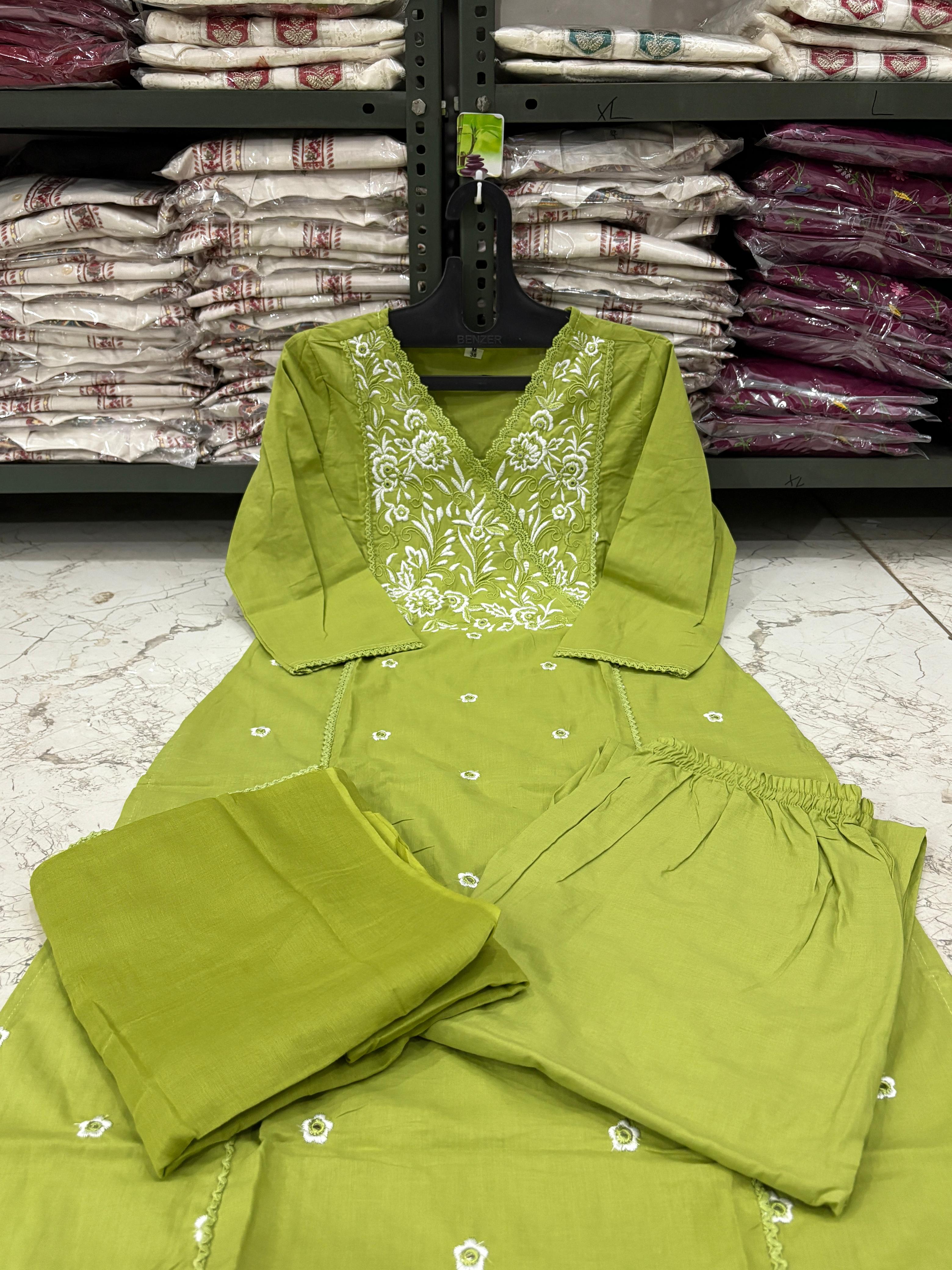 Mehendi Aafreen Premium Cotton 3-Piece Set