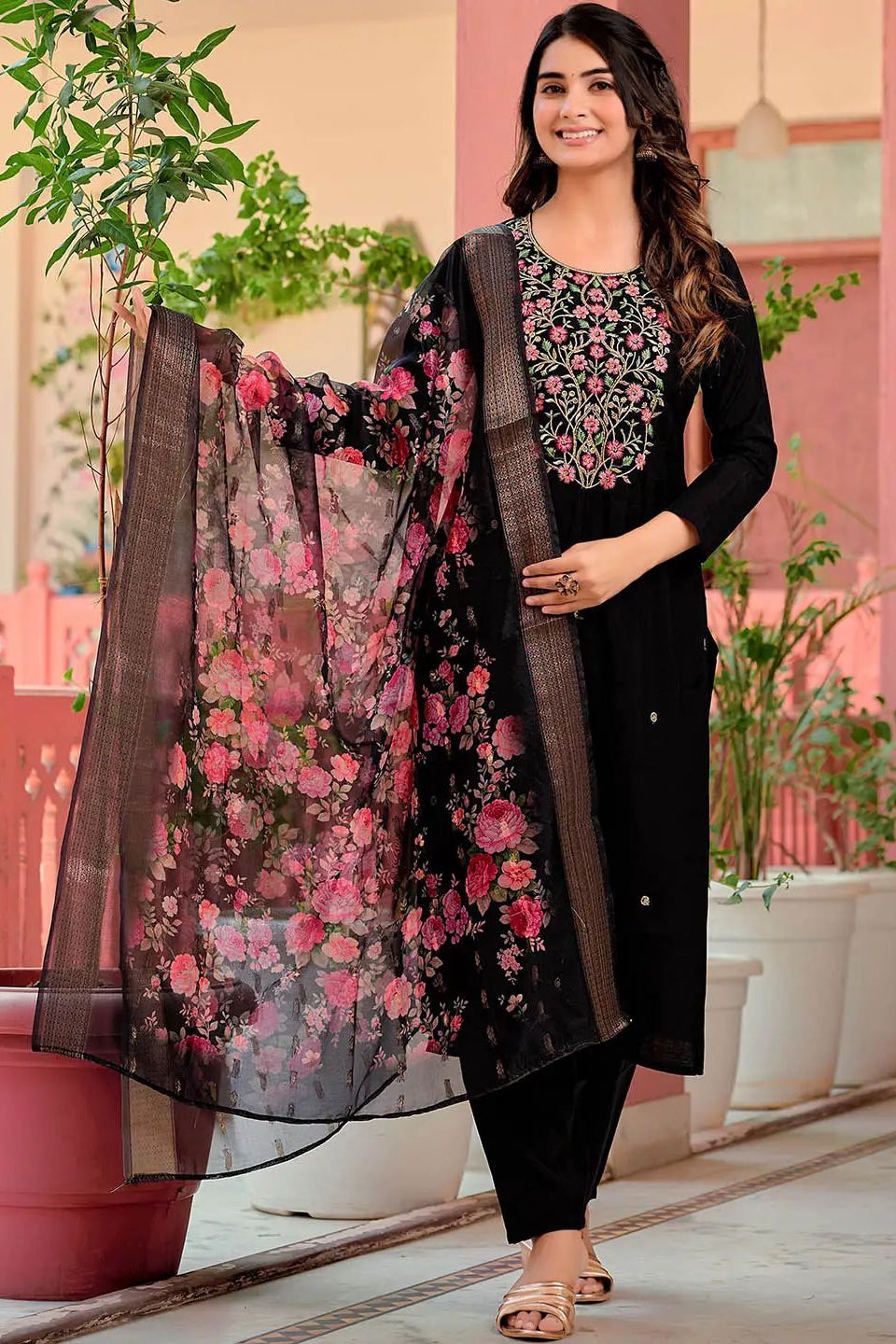 Premium Embroidered Kurta Pant Dupatta Set