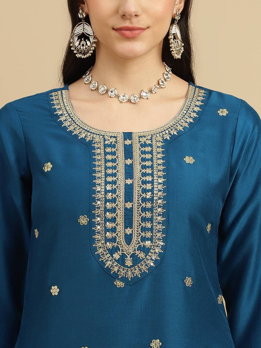 Naira Trendy Organza Kurta Pant And Dupatta Set