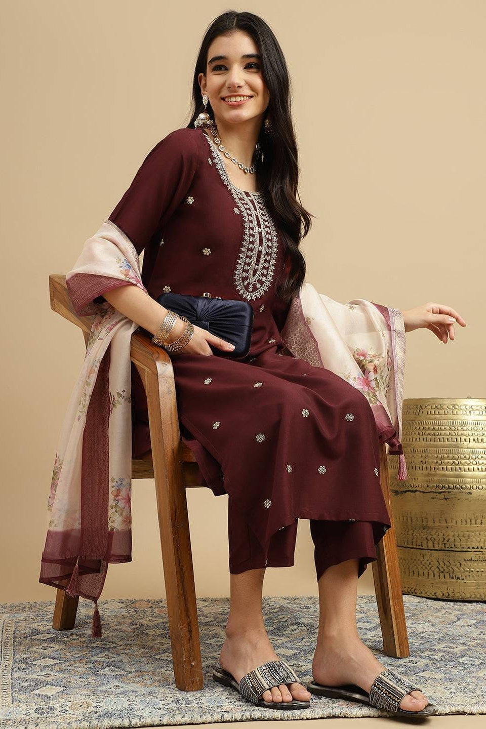 Naira Trendy Organza Kurta Pant And Dupatta Set