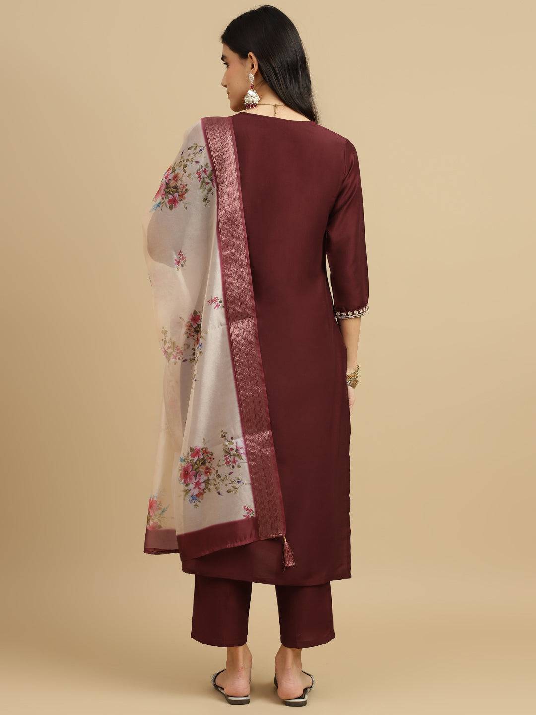 Naira Trendy Organza Kurta Pant And Dupatta Set
