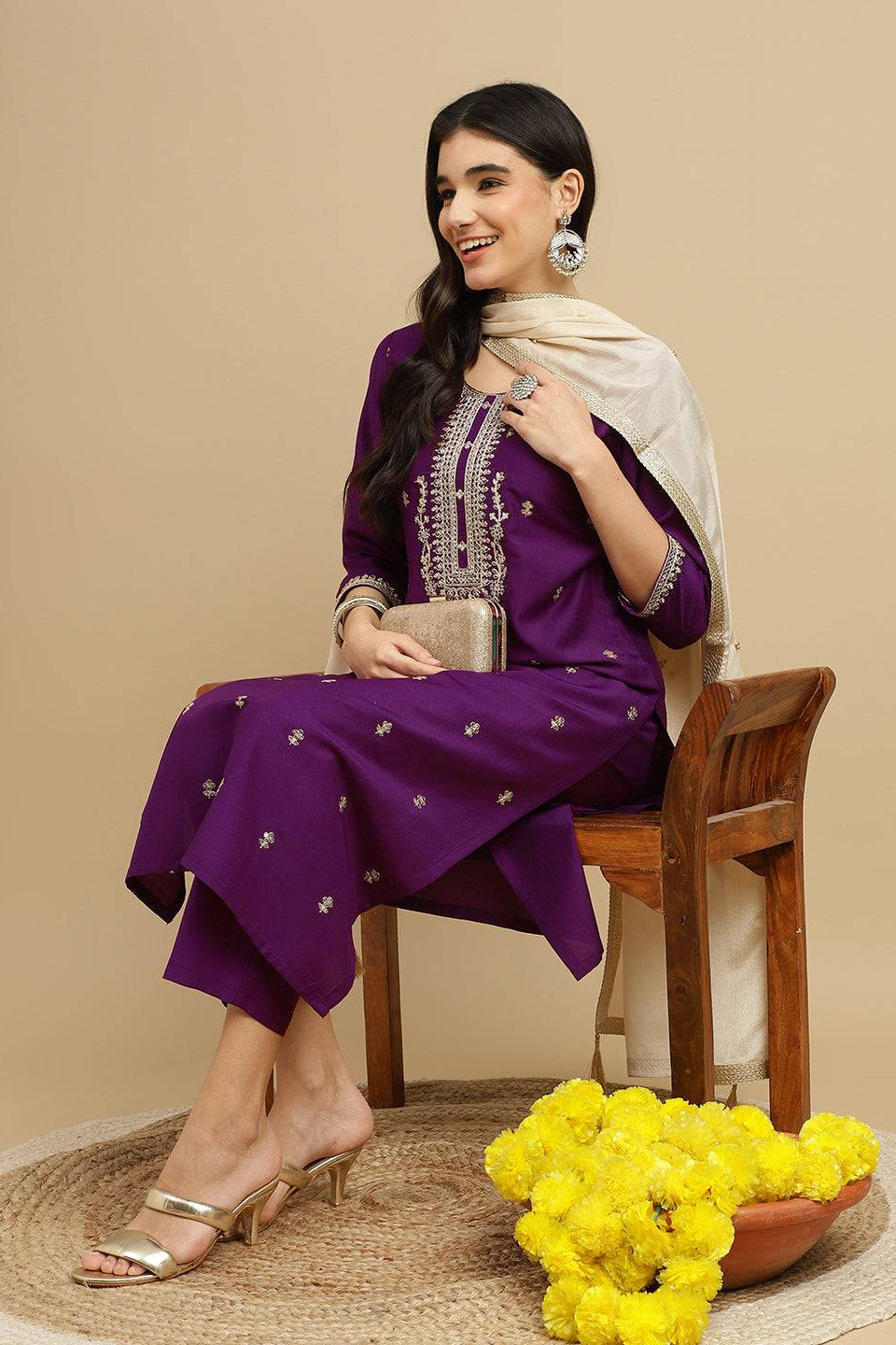 Naira Trendy Organza Kurta Pant And Dupatta Set
