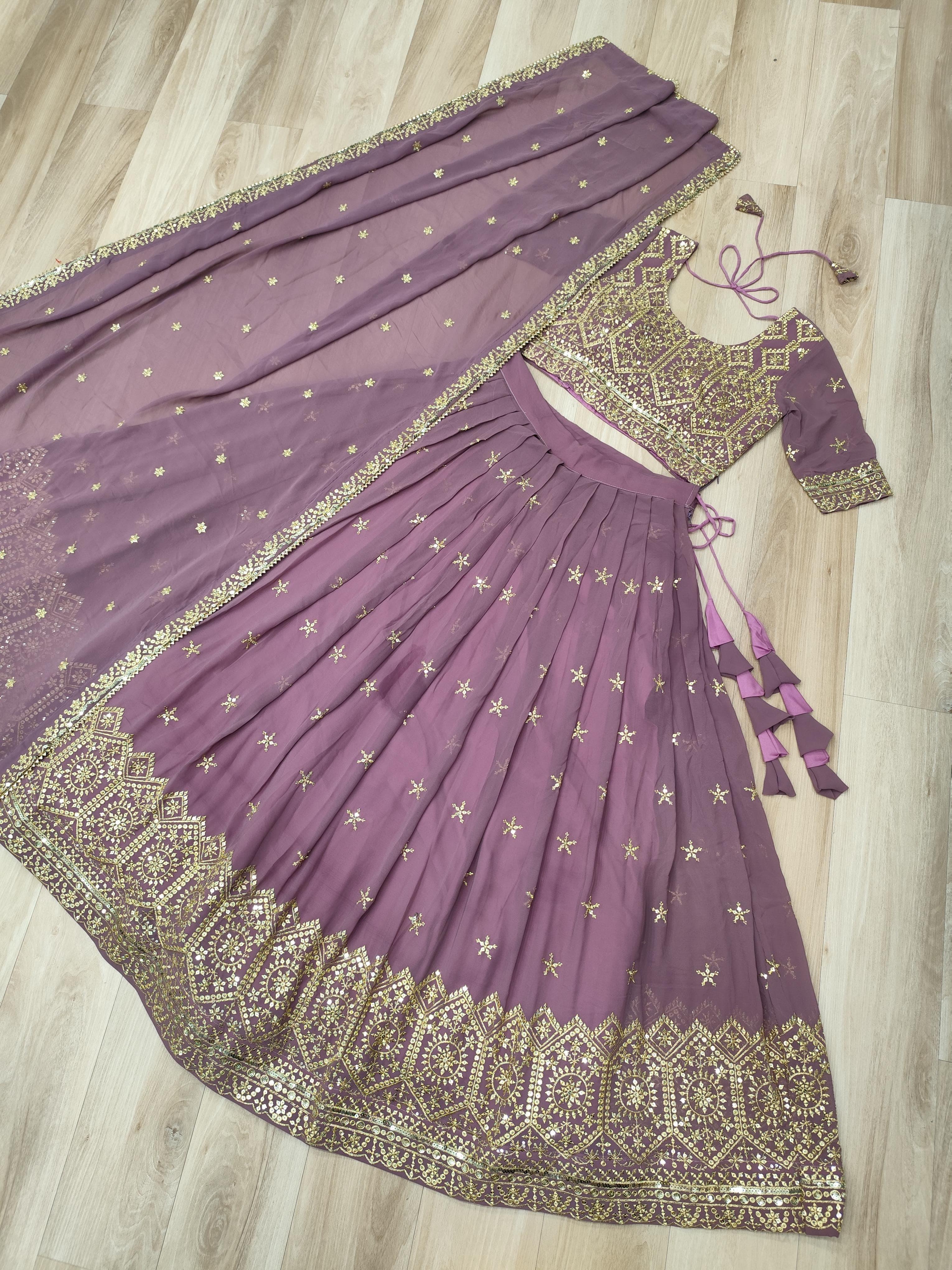 Lavender Ridhima Faux Georgette Lehenga Set
