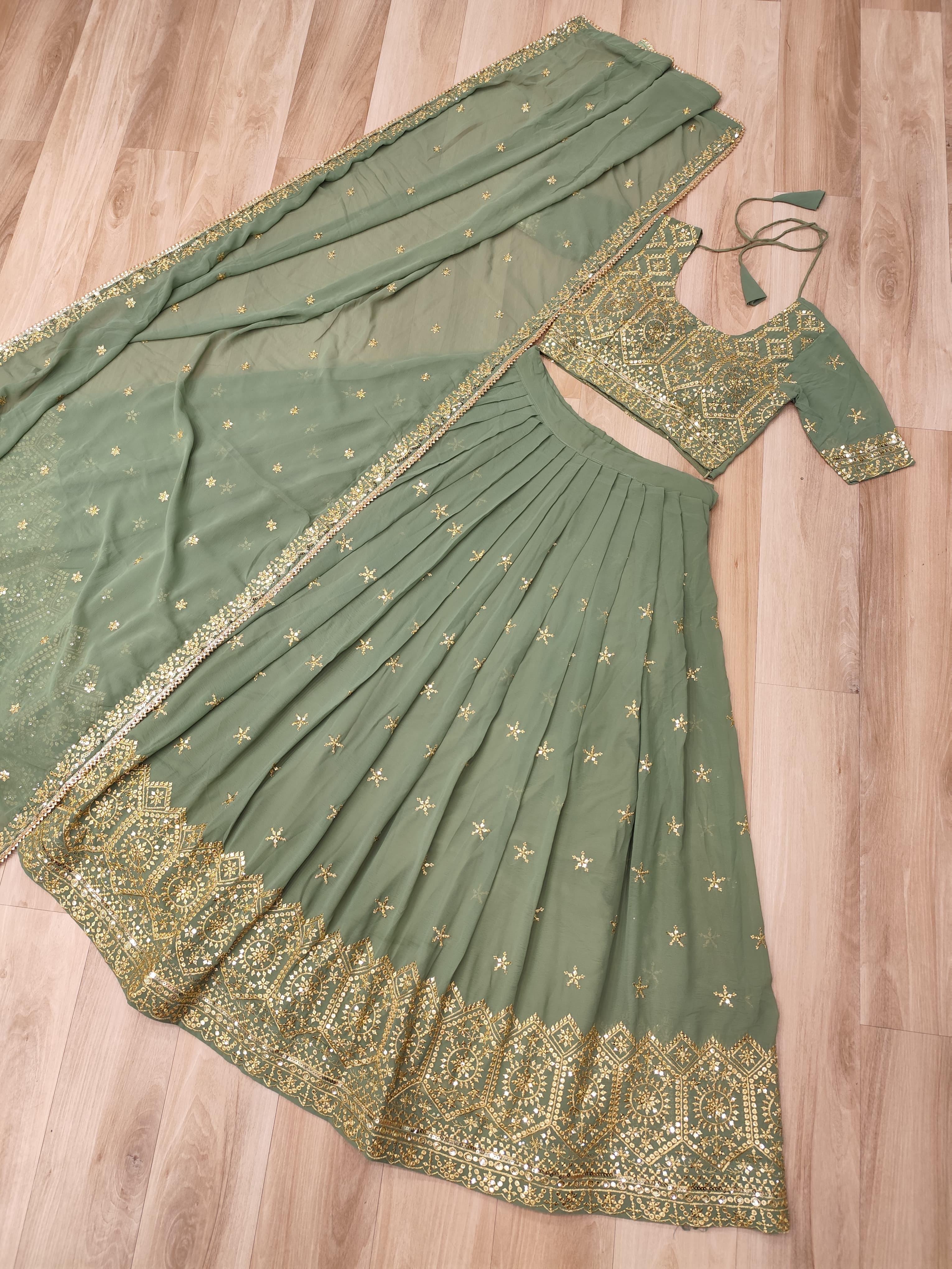 Lavender Ridhima Faux Georgette Lehenga Set