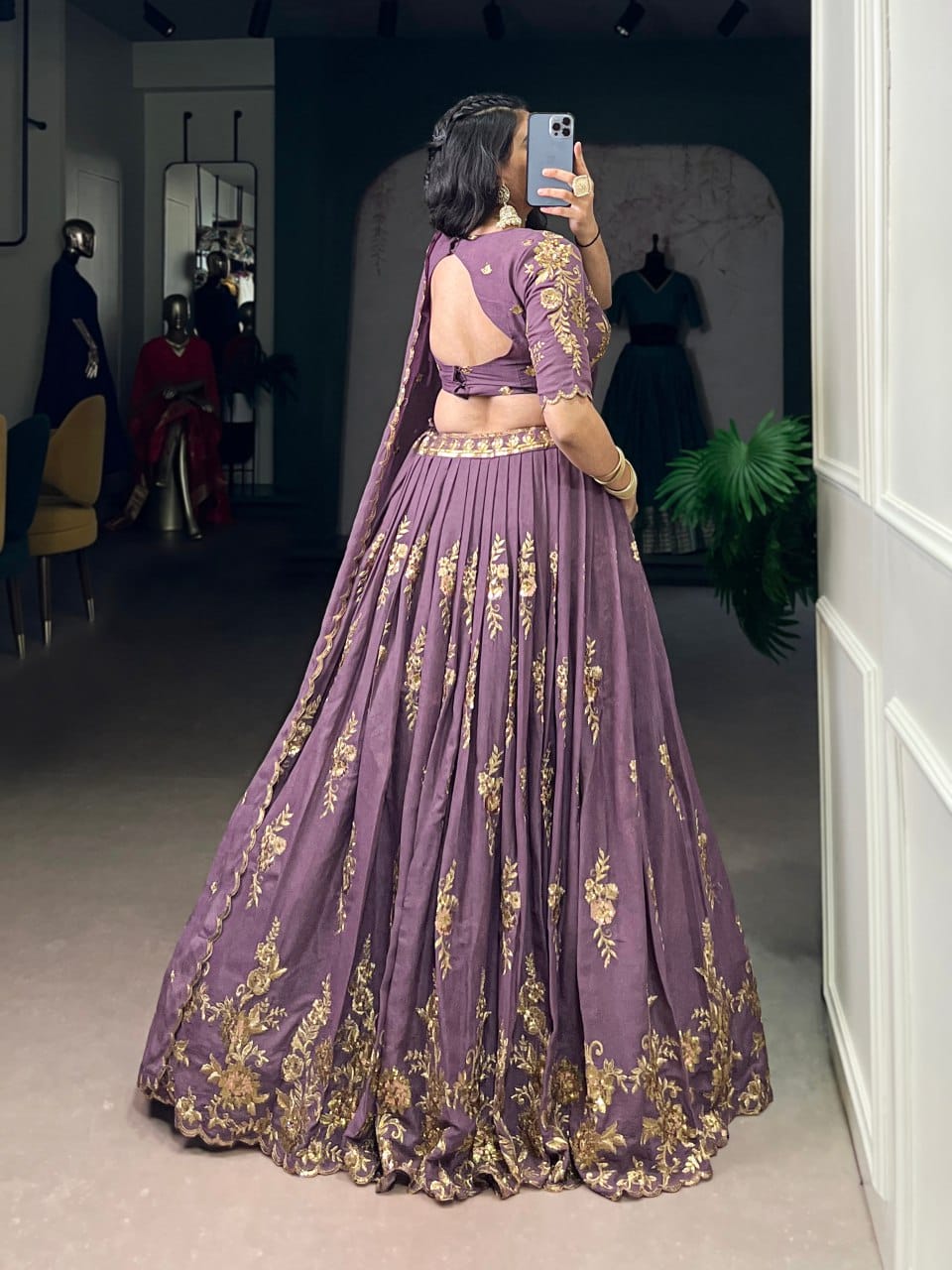 Zaariya Purple Crush Sequins Lehenga Set