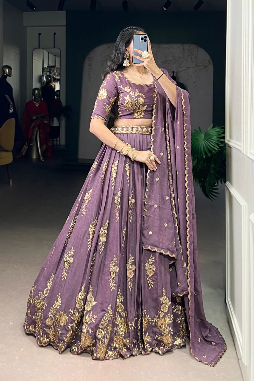 Zaariya Purple Crush Sequins Lehenga Set