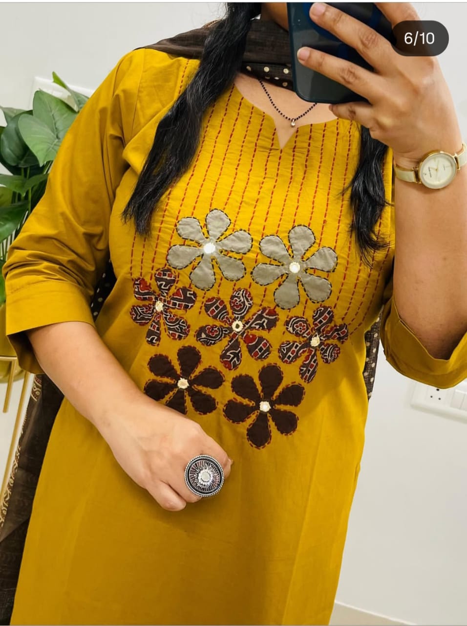 AgniSaaz A-Line Embroidered Cotton Suit Set