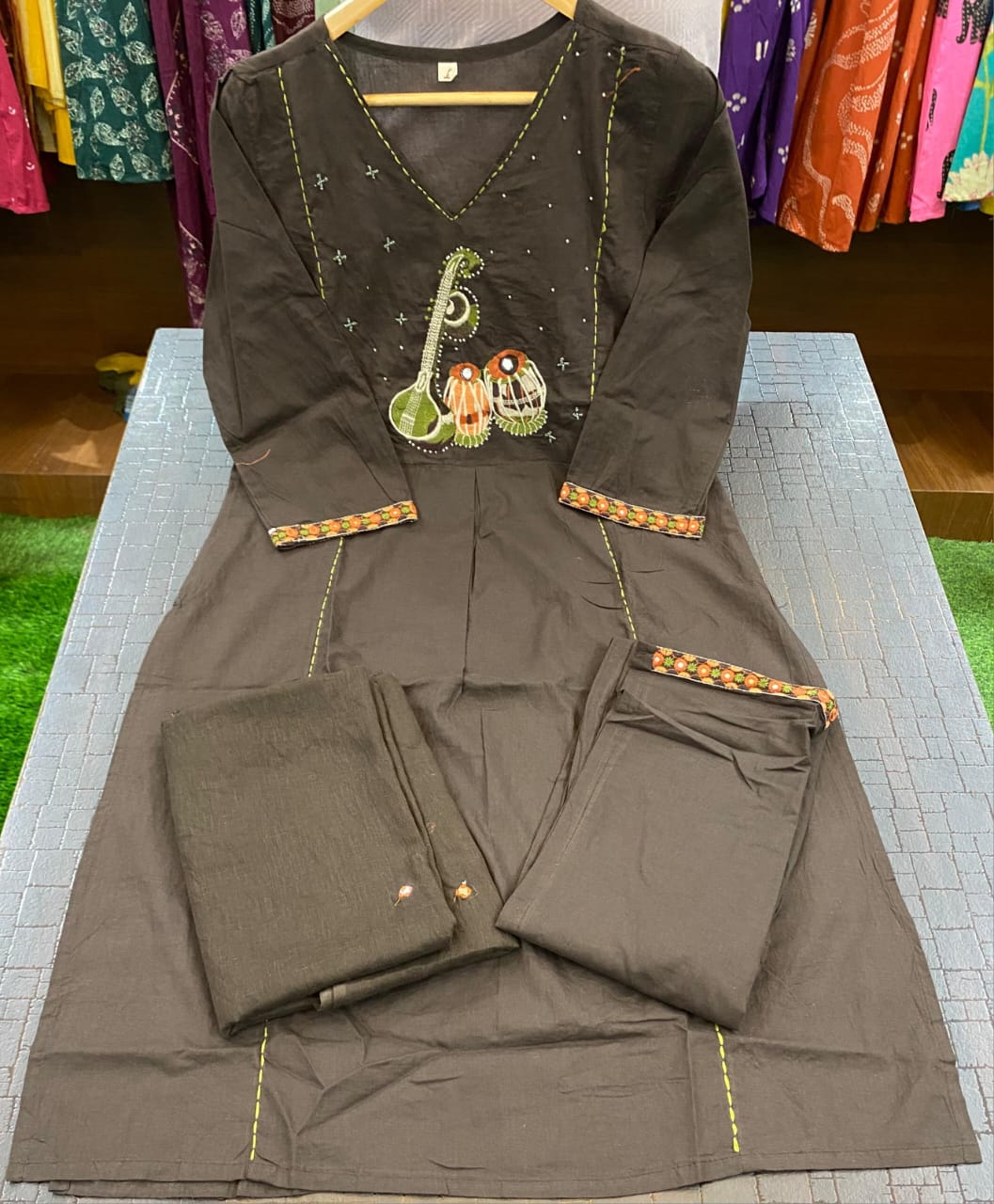 GulabSaaz Pastel Cotton Embroidered Suit Set