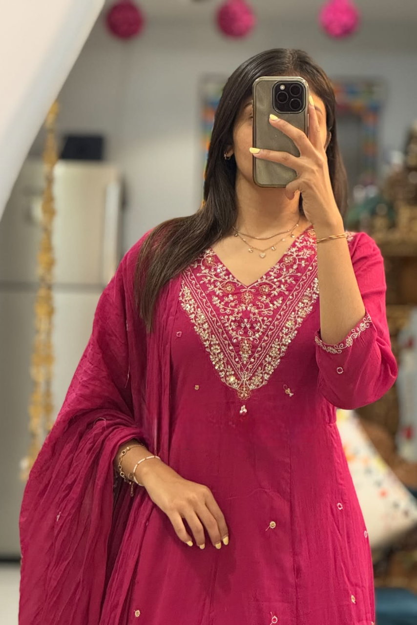 Riwaayat Cotton Mal Embroidered Anarkali Set