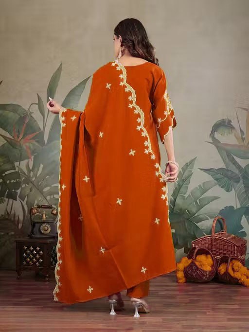 Kumkum Saaj Roman Silk Embroidered Suit Set
