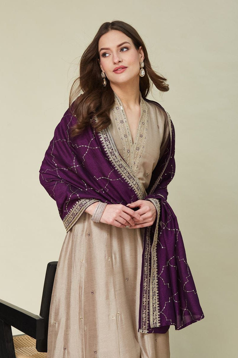 Royal Vichitra Silk Anarkali Kurti Pent Set