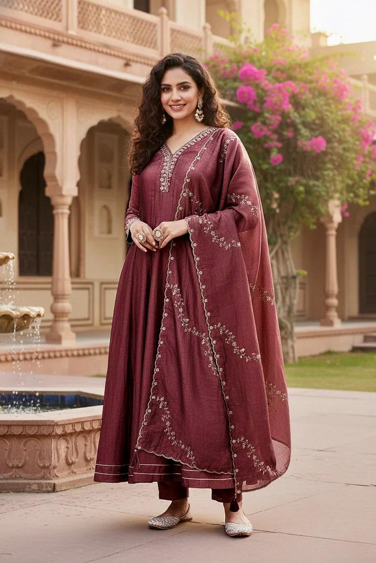 Zareen Aura Embroidered Anarkali Kurti Pant Set