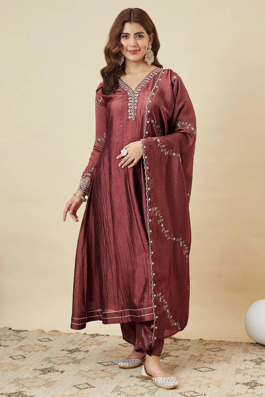 Zareen Aura Embroidered Anarkali Kurti Pant Set