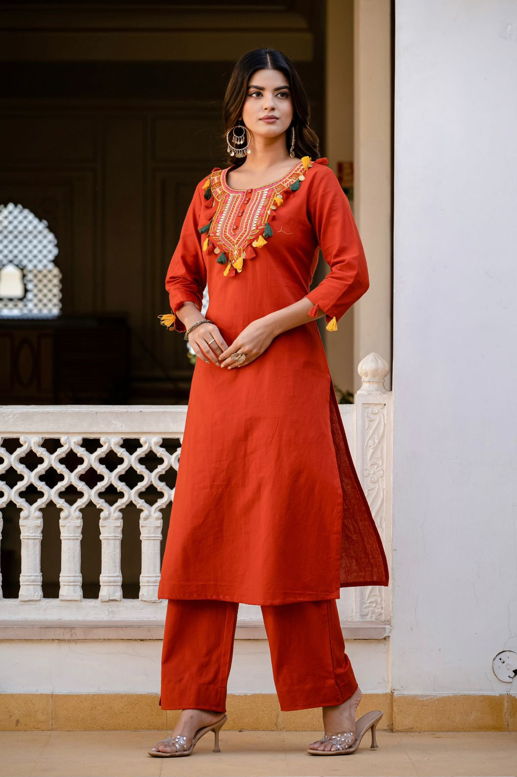 Gulnaar Craft Cotton Flex Kurti Palazzo Co-Ord Set