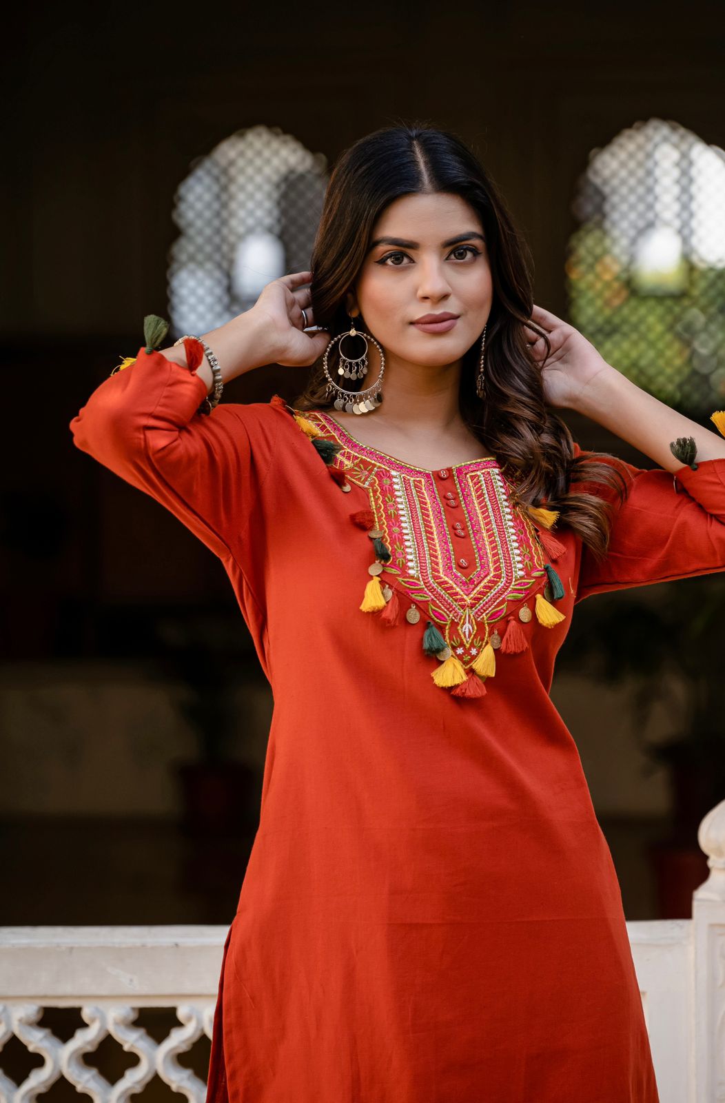 Gulnaar Craft Cotton Flex Kurti Palazzo Co-Ord Set