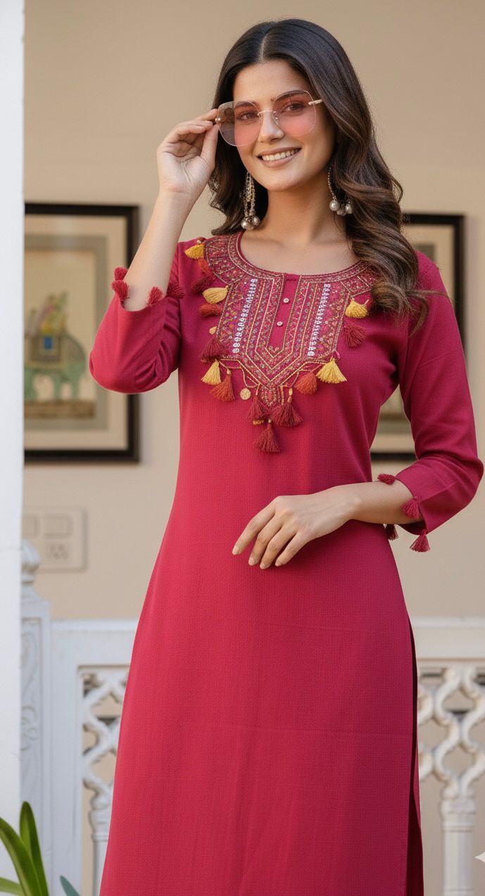 Gulnaar Craft Cotton Flex Kurti Palazzo Co-Ord Set