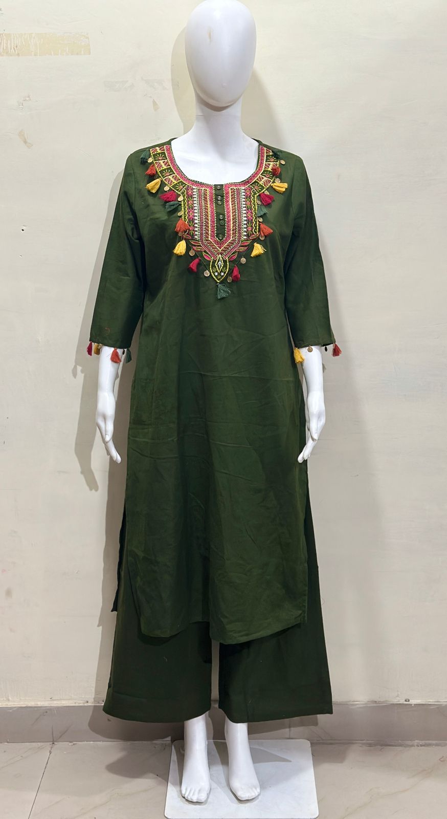 Gulnaar Craft Cotton Flex Kurti Palazzo Co-Ord Set