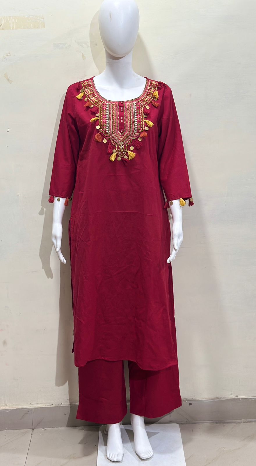 Gulnaar Craft Cotton Flex Kurti Palazzo Co-Ord Set