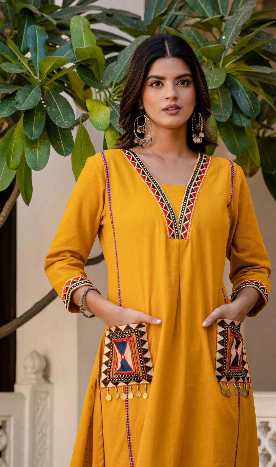 SuryaVira Embroidered Cotton Flex Co-ord Set