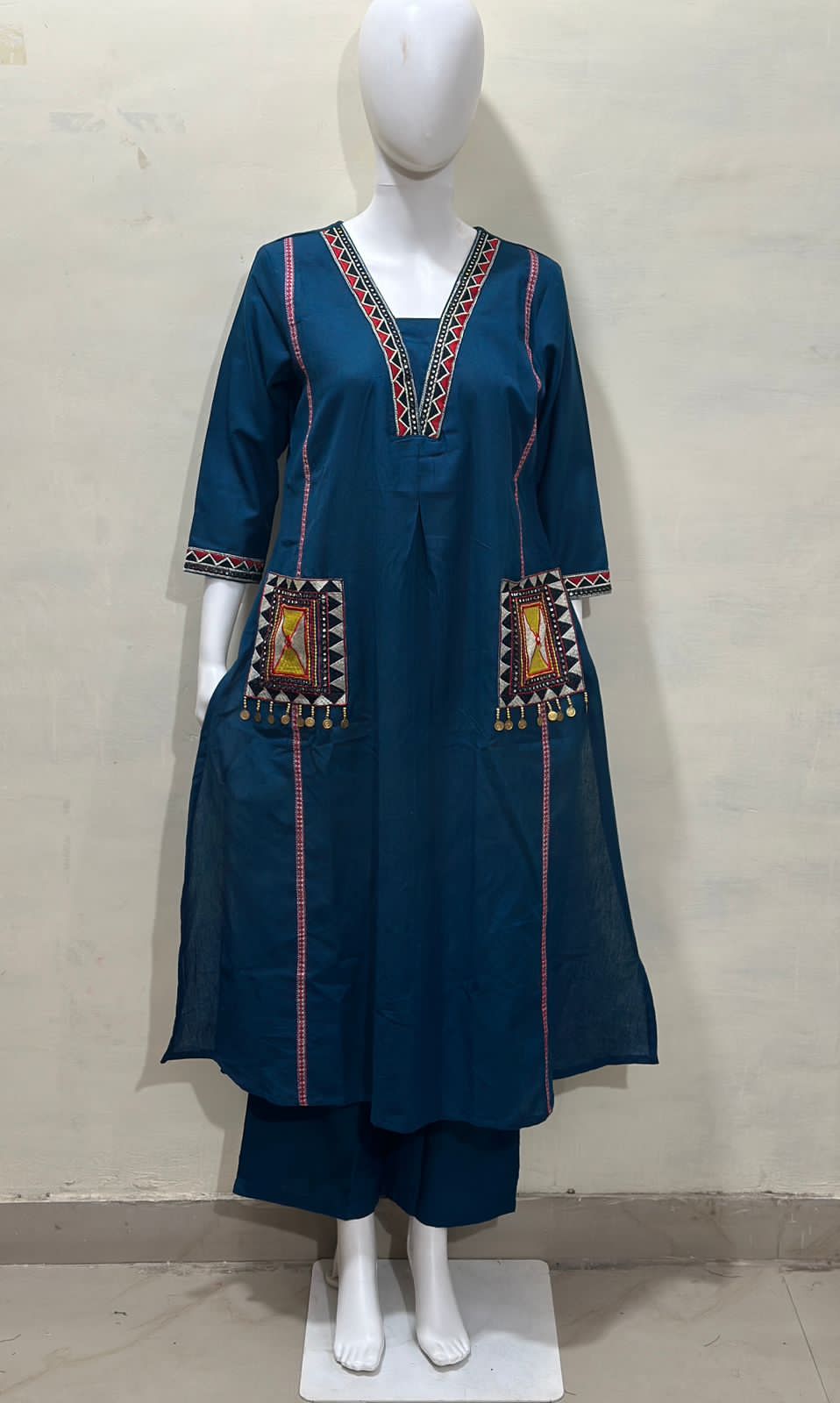 SuryaVira Embroidered Cotton Flex Co-ord Set