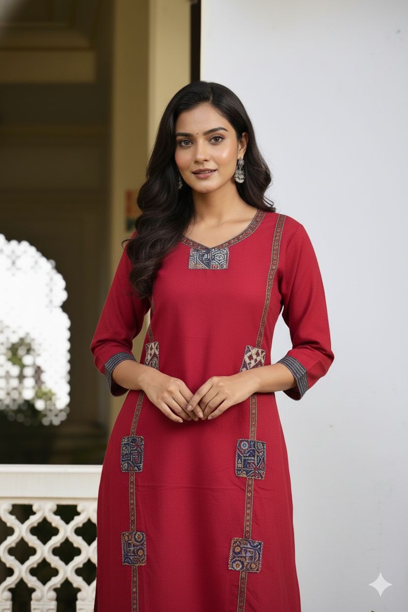 Aarohi Pechkari Cotton Flex Kurti Palazzo Set