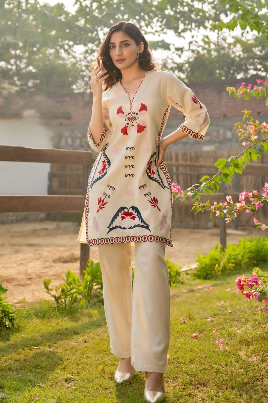 Agnira Threadcrafted Cotton Flex Co-Ord Set