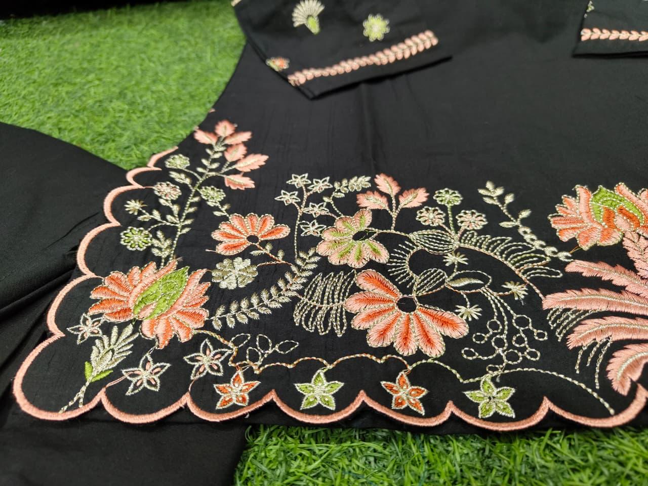 Noir Aabha Pure Cotton Embroidered Co-Ord Set