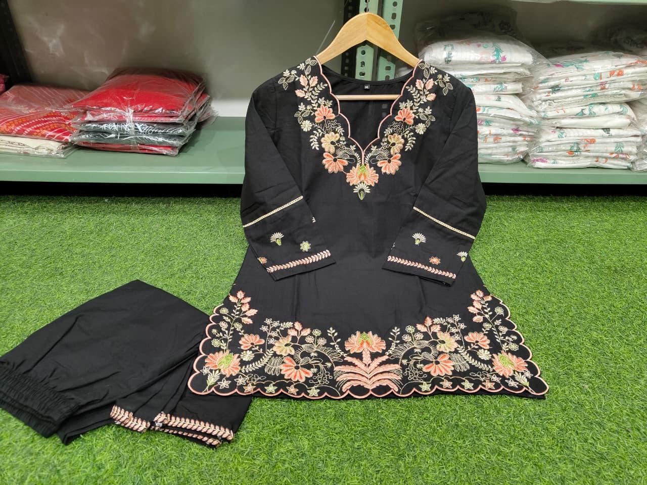 Noir Aabha Pure Cotton Embroidered Co-Ord Set