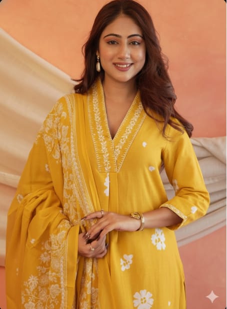 Aarya Cotton Embroidered Suit Set