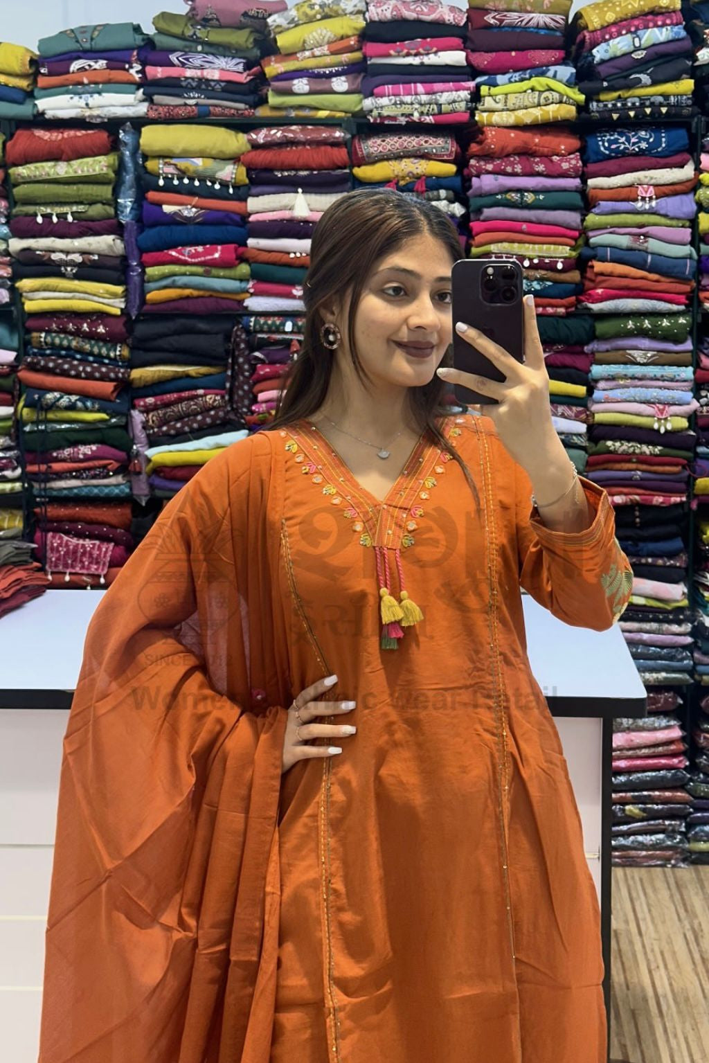 Vanya Cotton Embroidered Straight Suit Set