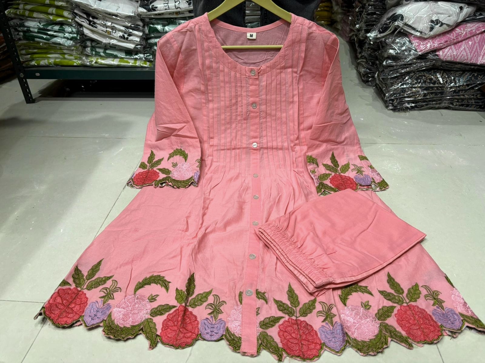 Peach Aarya Cotton Co-Ord Set