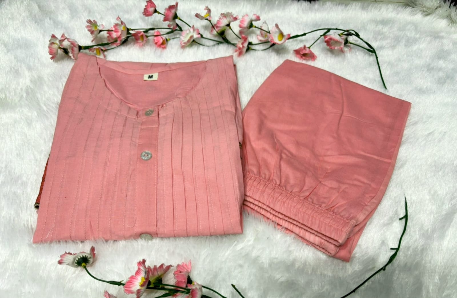 Peach Aarya Cotton Co-Ord Set